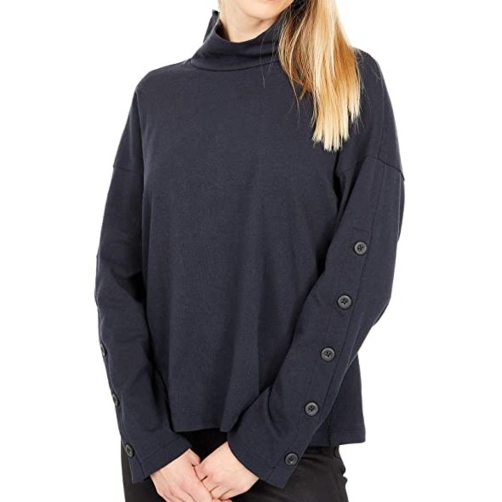 Madewell Button Sleeve Turtleneck Top